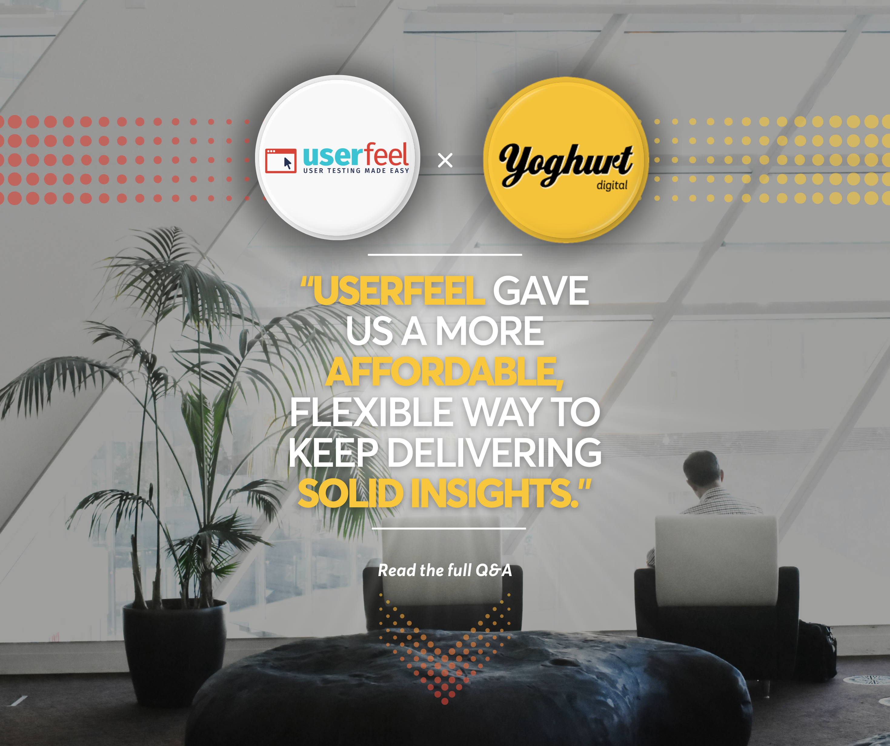 Userfeel and Yoghurt Digital logo with a quote